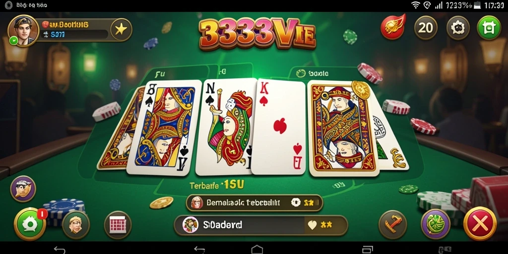 Tampilan gameplay seru dalam aplikasi 333V yang penuh warna.