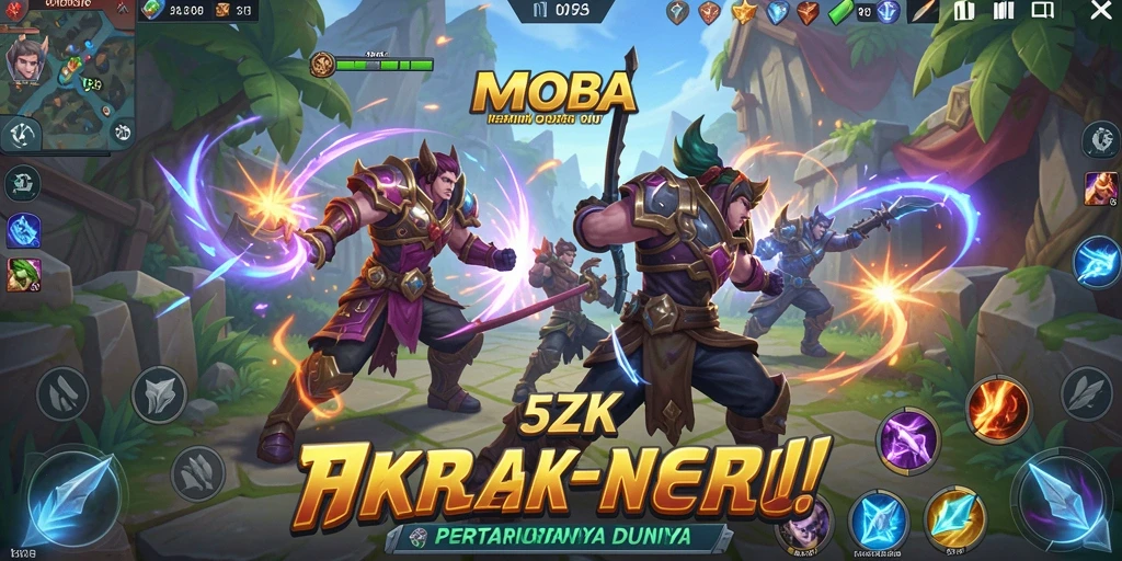 Tangkapan layar gameplay <strong>5ZK</strong> menampilkan aksi seru dalam pertarungan MOBA.
