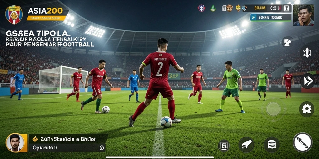 Tampilan gameplay ASIA200 yang menggembirakan saat bertanding sepak bola.