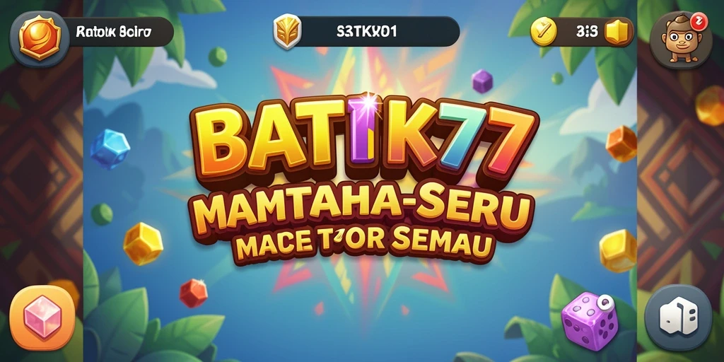 Tampilan gameplay seru BATIK77 dengan kombinasi warna ceria.