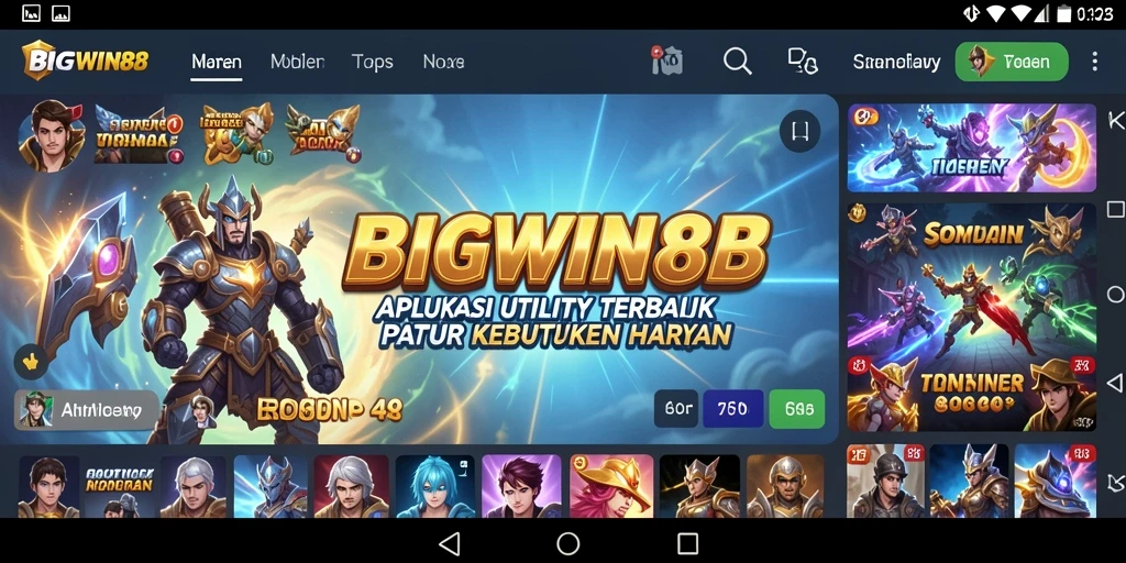 Tampilan antarmuka BIGWIN88 yang ramah pengguna dan fungsional.