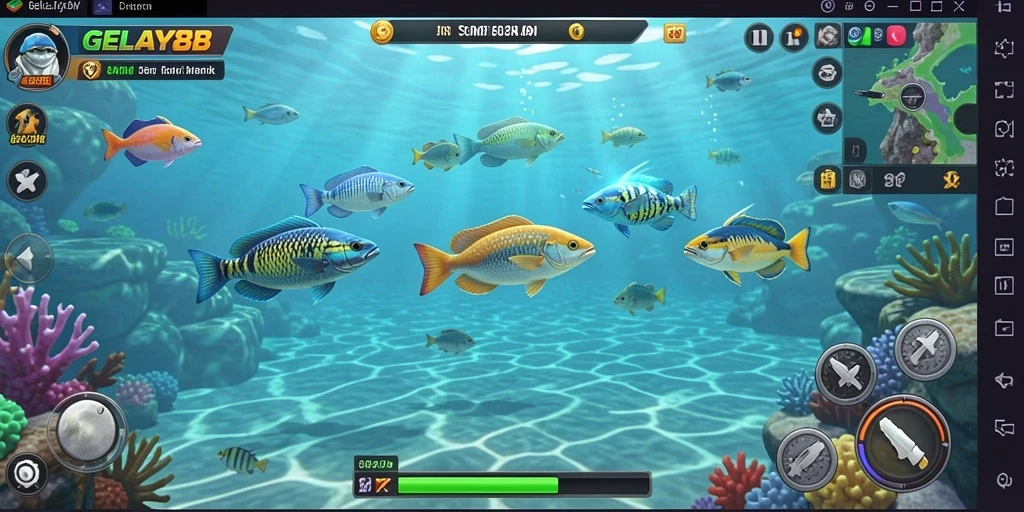 Tampilan gameplay Tembak Ikan yang seru di GELAY88.