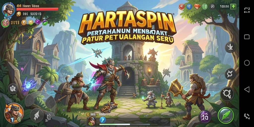 Screenshot dari HARTASPIN menampilkan keseruan gameplay Tower Defense.
