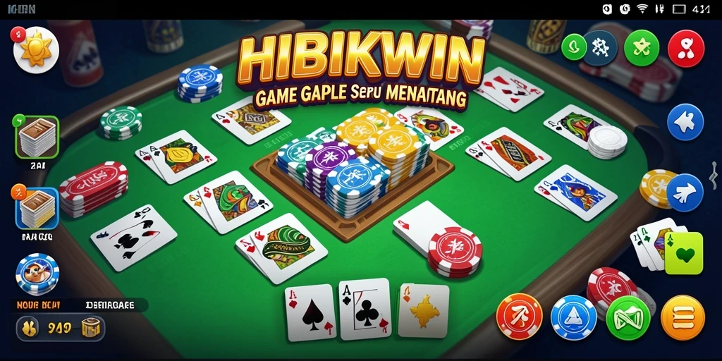 Screenshot permainan HIBIKWIN menampilkan keseruan bermain Gaple.