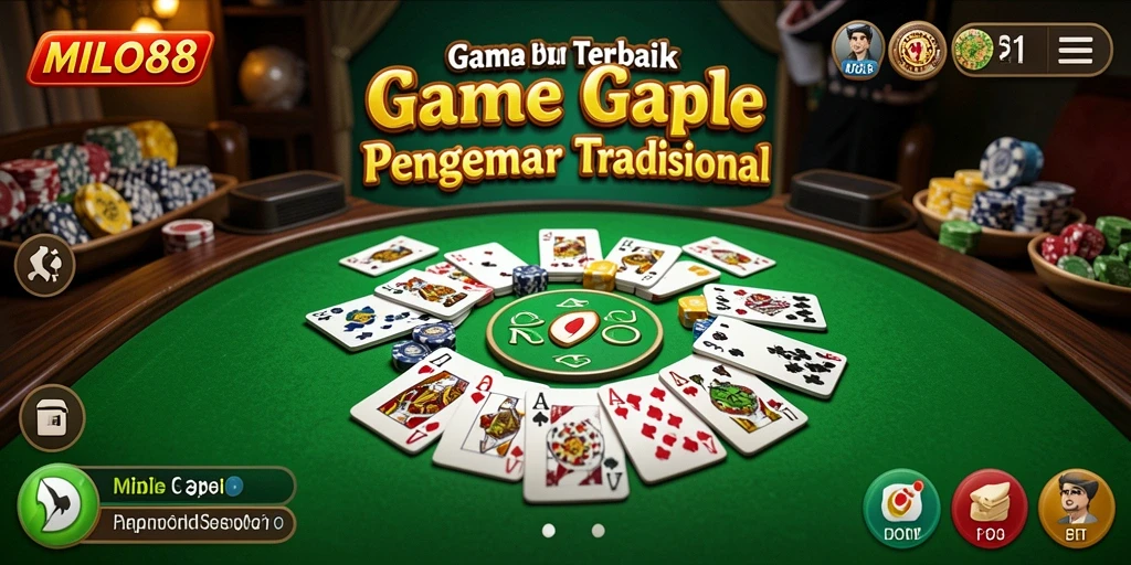 Tampilan menarik dari gameplay Gaple di MILO88.