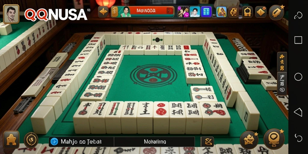 Tampilan menarik dari gameplay Mahjong di QQNUSA.