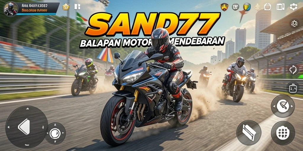 Gameplay SAND77 yang menegangkan saat balapan motor.