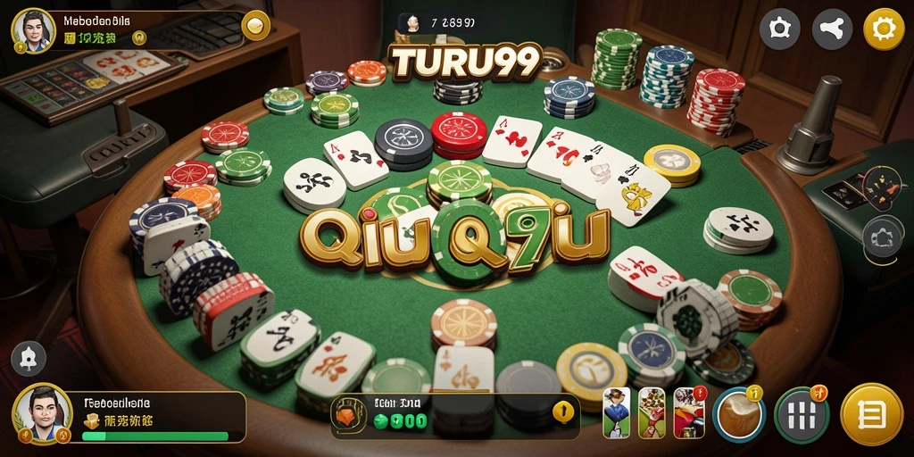 Screenshot TURU99 menampilkan aksi seru permainan QiuQiu.