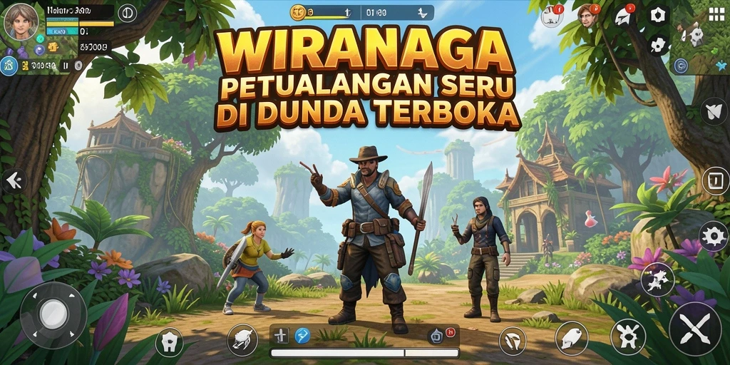 Screenshot gameplay WIRANAGA menampilkan petualangan seru di dunia terbuka.